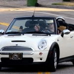 Britney Spears and her Mini Cooper