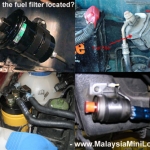 Where is the fuel filter located?